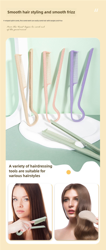 Eco-Friendly Wheat Straw Hair Care Set – Brush, Comb & Style