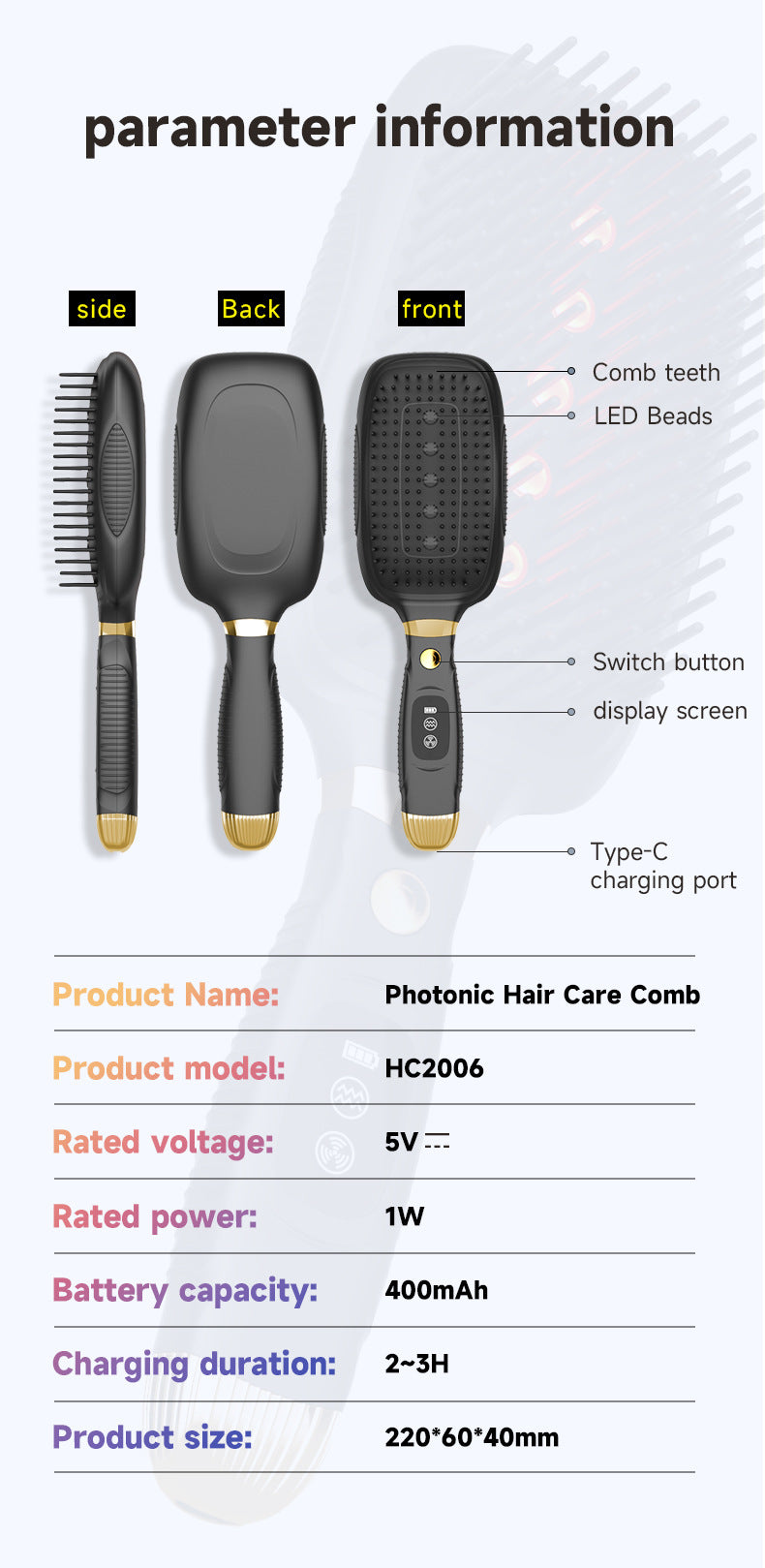 Revitalize Your Scalp & Hair – 3-in-1 Electric Massage Comb