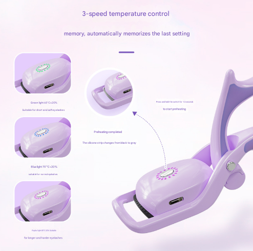 USB Rechargeable Heated Eyelash Curler – Lash Lift & Extension Tool