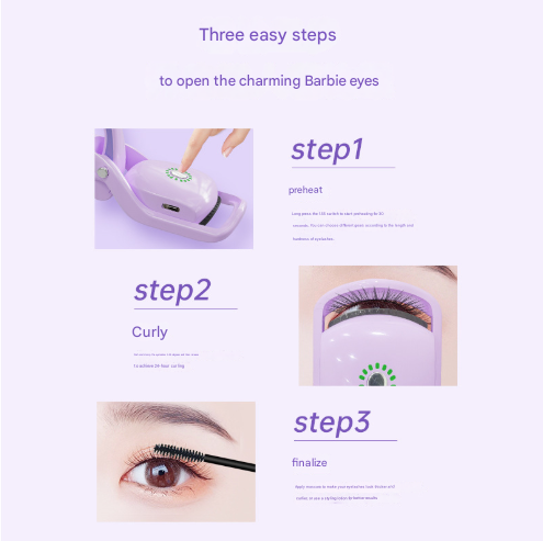USB Rechargeable Heated Eyelash Curler – Lash Lift & Extension Tool