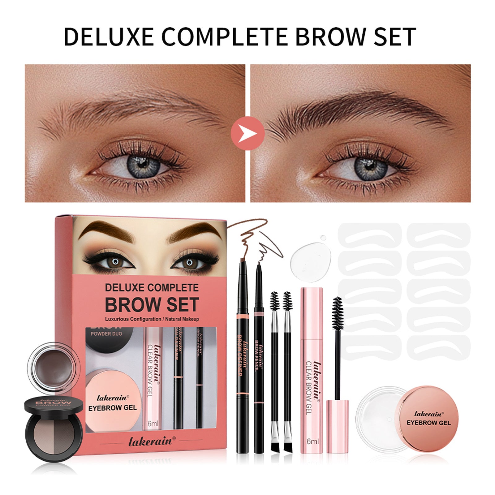 Brow Master Set – Long-Lasting Powder, Cream & Gel