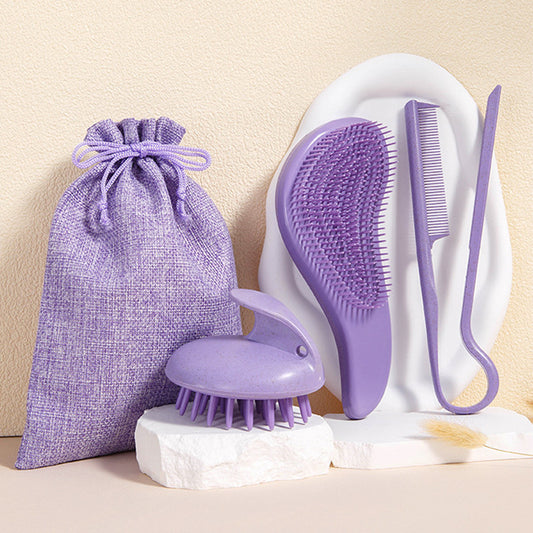 Eco-Friendly Wheat Straw Hair Care Set – Brush, Comb & Style