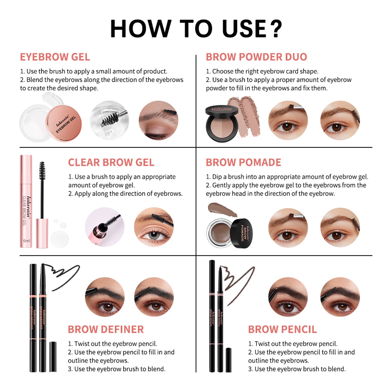 Brow Master Set – Long-Lasting Powder, Cream & Gel