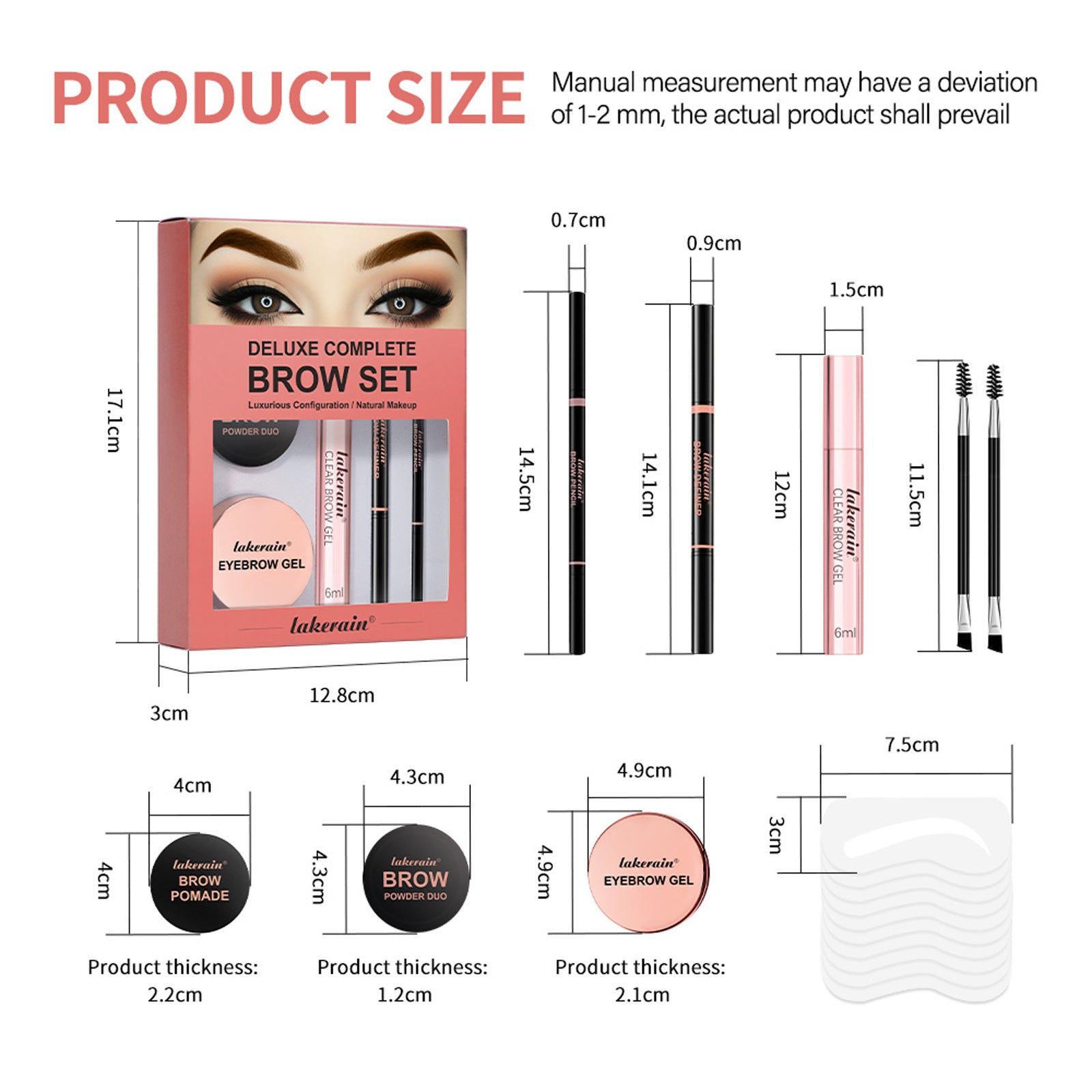 Brow Master Set – Long-Lasting Powder, Cream & Gel